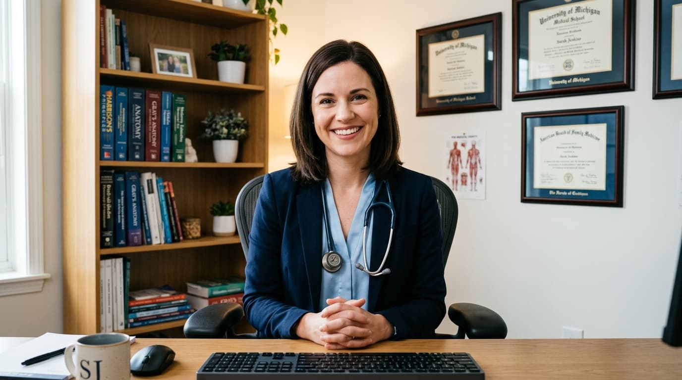 Doctor in video consultation